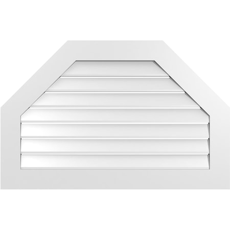 Ekena Millwork Octagonal Top Surface Mount PVC Gable Vent: Functional, w/ 3-1/2"W x 1"P Standard Frame, 40"W x 26"H GVPOT40X2601SF